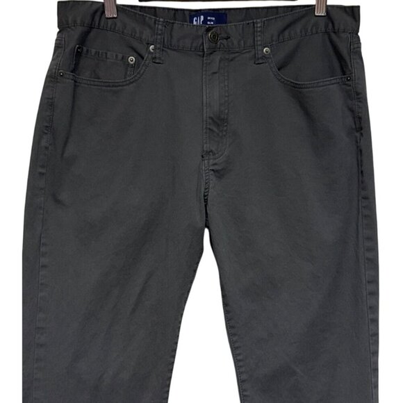 Gap Men's Pants Denim Slim Fit Grey Green Straight Leg Casual Size 34 - Picture 2 of 8